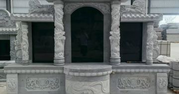 桂林 芝麻灰高档墓碑，土墓，可定制