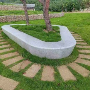 桂林 芝麻白光面整石坐凳