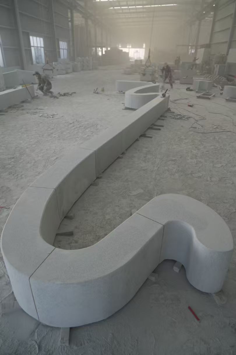 桂林 花岗岩整石坐凳拼装