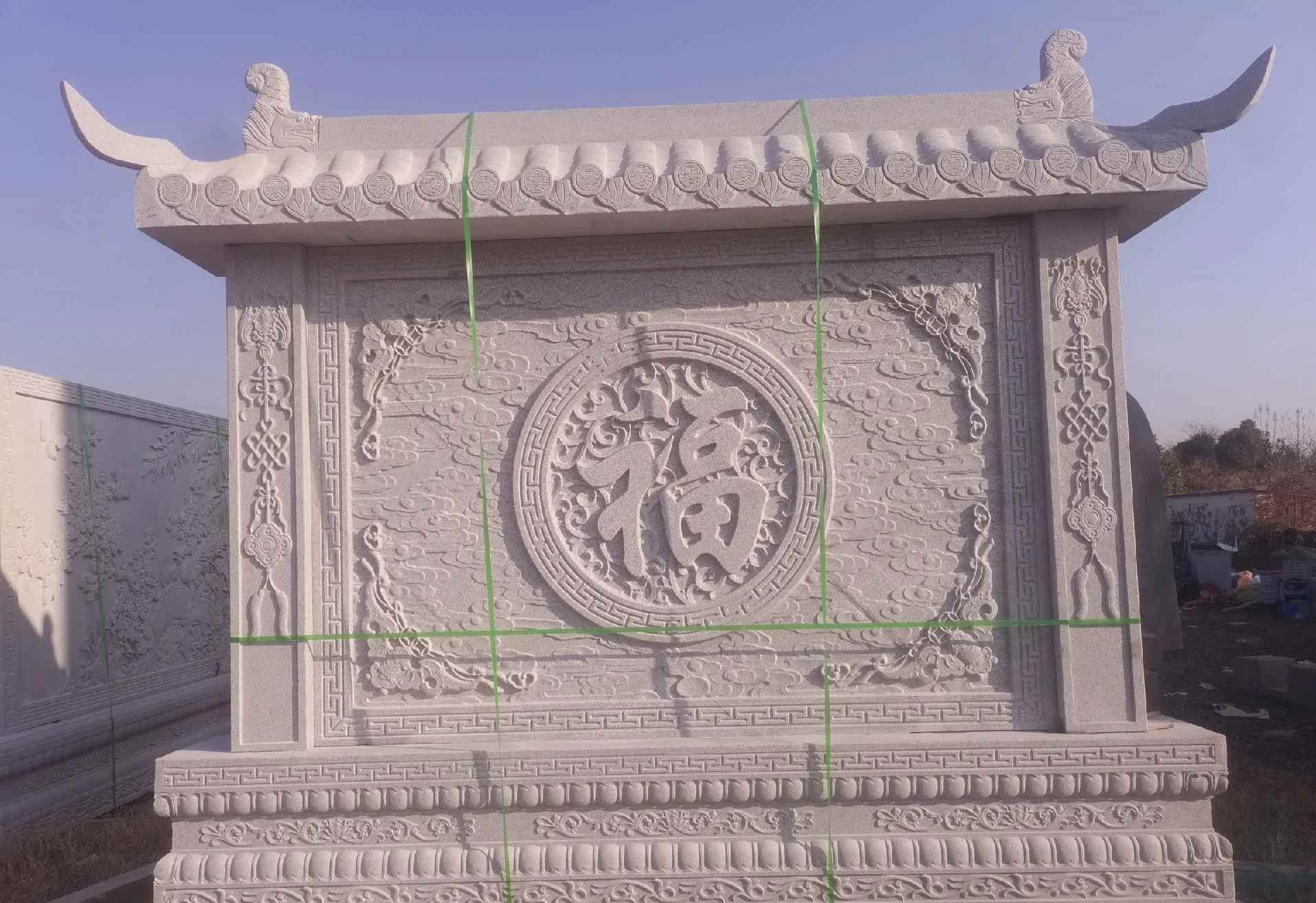 桂林 芝麻白花岗岩屏风，照壁，影壁